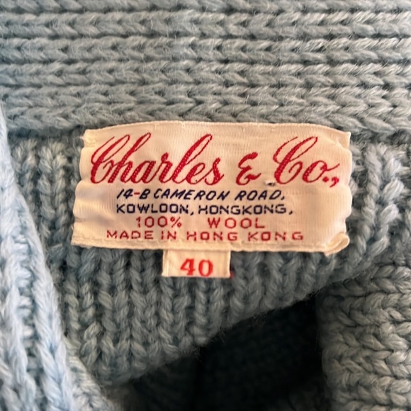 Vintage Charles & Co Wool Chunky sweater cardigan cable knit jacket Sweater Sz M - Picture 7 of 15